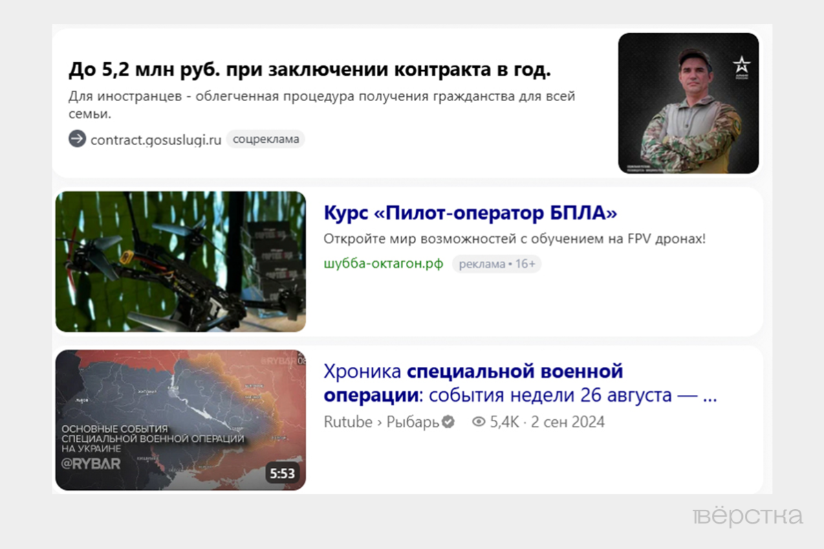 Результаты поиска в сервисе Яндекс.Видео по фразе «специальная военная операция»